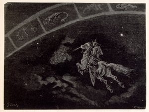 Ilustrace hvězdného znamení Štíra z knihy La legende de Croque-Mitaine. od Gustave Dore