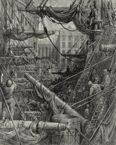 V londýnských docích. Rytina: Gustave Doré. Z: "Londýn - pouť", text W. B. Jerrold, rytý C. Maurant, 1872. od Gustave Dore