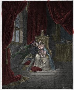Inferno, Canto 5: Paolo a Francesca, ilustrace z „Božské komedie“ od Dante Alighieriho, 1885 od Gustave Dore