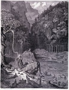 Viděl jsem v Americe... prkno XI - Ilustrace Gustave Dore (1832-1883), pro putování La legende du Jeif od Pierra Duponta, edice Librairie du Magasin Picturesque, Paříž 1862 od Gustave Dore
