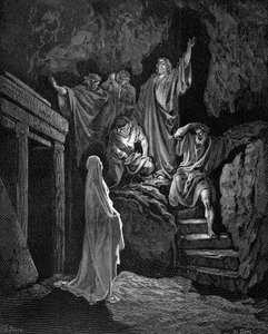 Ježíš vzkřísil Lazara z jeho hrobu, 1865-1866 od Gustave Dore