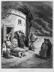 Job chápe svou zkázu, Ilustrace z Doreovy bible od Gustave Dore