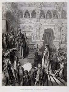 Král Šalamoun přijímá královnu ze Sáby, Ilustrace z Doreovy bible od Gustave Dore