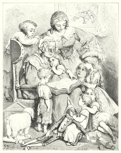 Rodinné vyprávění (rytina) od Gustave Dore