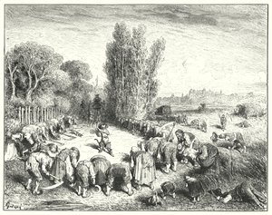 Mistr kočka nebo Kocour v botách; Kocour v botách (rytina) od Gustave Dore