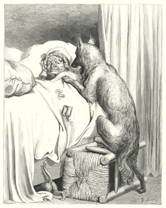 Le Petit Chaperon Rouge; Červená karkulka (rytina) od Gustave Dore