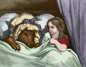 Červená karkulka, rytina Gustave Doré. od Gustave Dore