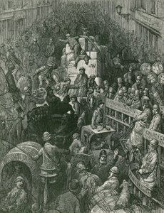 Londýnská pouliční scéna od Gustave Dore