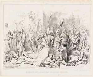 Masakr Angličanů vzbouřenými hinduisty od Gustave Dore