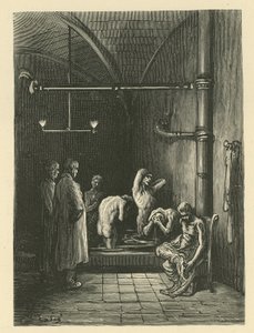 Muži v lázních v Domě útočiště od Gustave Dore