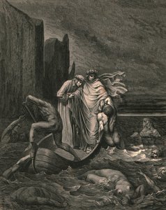 Můj učitel mudrc si je vědom, strčí ho zpět, c1890. od Gustave Dore