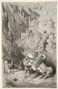 Na cestě do Zelené kaple, z Příběhů dnů krále Artuše od Charlese Henryho Hansona, pub.1898 od Gustave Dore
