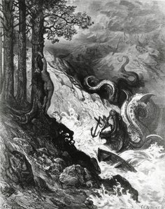 Orlando bojuje proti orkovi, z The Frenzy of Orlando, Paul Gustave Dore, ilustrace od Gustave Dore