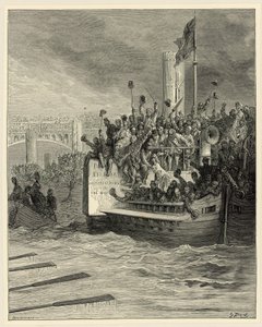 Oxford a Cambridge Boat Race, Putney od Gustave Dore