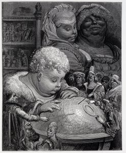 Pantagruel v kurzu zeměpisu - v „“Gargantua““ od Rabelaise, ill. Gustave Dore od Gustave Dore