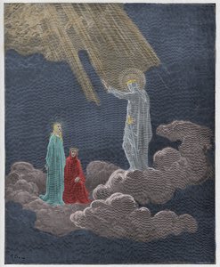 Paradiso, Canto 8: Charles Martel oslovuje Danteho a Beatrice, ilustrace z „Božské komedie“ od Dante Alighieriho, 1885 od Gustave Dore