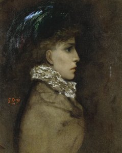 Portrét herečky Sarah Bernhardt 1844-1923, 1870 od Gustave Dore