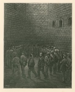 Vězni na cvičišti věznice Newgate od Gustave Dore