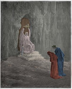Purgatorio, Canto 9: Dante a Virgil u portálů očistce, ilustrace z „Božské komedie“ od Dante Alighieriho, 1885 od Gustave Dore