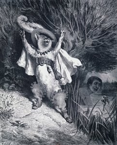 Kocour v botách, ilustrace Gustava Dorea (1832-1883) k pohádce Charlese Perraulta (1628-1703) od Gustave Dore