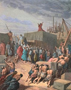 Přestavba chrámu v Jeruzalémě, rytina Gustava Dore od Gustave Dore