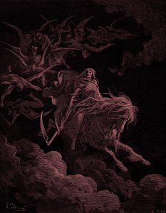 Zjevení: Vize smrti, Gustave Doré. - Bible od Gustave Dore