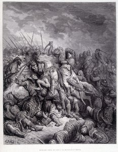 Richard Heart of Lion at the Battle of Arsur - rytina Gustave Doré od Gustave Dore