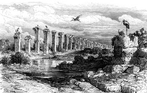 Římský akvadukt, Merida, Španělsko, 19. století od Gustave Dore