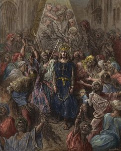 Saint Louis zajat v Mansoura, během 7. křížové výpravy v roce 1250 - král Ludvík IX. (1214-70) zajatec v Egyptě - rytina Gustava Dore - z Historie křížových výprav od Josepha-Francoise Michauda od Gustave Dore