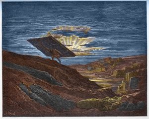 Samson nese brány Gazy - Samson odstraňuje brány Gazy - - Rytina v „The Bible illustree“ od Gustava Dore (1832-1883) - Rytina z „“The Dore Bible““ od Gustave Dore