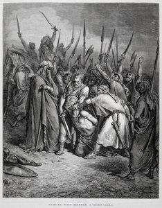 Samuel zabíjí Agaga, Ilustrace z Doreho bible od Gustave Dore