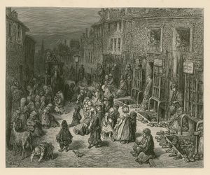 Seven Dials, Londýn od Gustave Dore