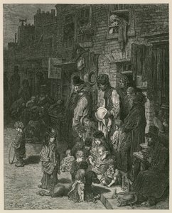 Slumy v Londýně (rytina) od Gustave Dore
