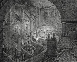 Slums of London, rytina Gustava Dore (1832-1883) od Gustave Dore