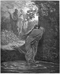 Suzanne ve vaně: ilustrace Gustava Doreho (1832-1883) pro The Bible od Gustave Dore
