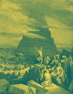 Zmatek jazyků (Babylonská věž) - Bible od Gustave Dore