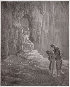 Božská komedie (La Divina Comedia, La Divine Comedie), Purgatorio, Canto 9: Dante a Virgil u portálů očistce - od Dante Alighieri (1265-1321) - ilustrace Gustave Dore (1832-1883) od Gustave Dore