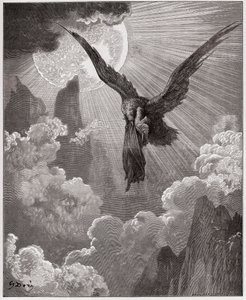 Božská komedie (La Divina Comedia, La Divine Comedie), Purgatorio, Canto 9: Danteho ve snu unáší orel - Dante Alighieri (1265-1321) - Ilustrace Gustave Dore (1832-1883) od Gustave Dore