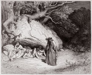 Božská komedie (La Divina Commedia, La Divine Comedie), Inferno, Canto 4: The Innocent souls in Limbo - Dante Alighieri (1265-1321) - Ilustrace Gustave Dore (1832-1883) od Gustave Dore