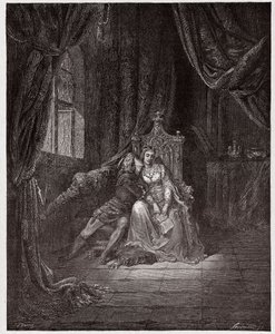 Božská komedie (La Divina Commedia, La Divine Comedie), Inferno, Canto 5: Paolo a Francesca - Dante Alighieri (1265-1321) - Ilustrace Gustave Dore (1832-1883) od Gustave Dore