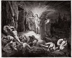 Božská komedie (La Divina Commedia, La Divine Comedie), Inferno, Canto 9: Anděl otevírá brány - Dante Alighieri (1265-1321) - Ilustrace Gustave Dore (1832-1883) od Gustave Dore