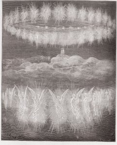Božská komedie (La Divina Commedia, La Divine Comedie), Paradiso, Canto 12: Prsteny oslavených duší na slunci - Dante Alighieri (1265-1321) - Ilustrace Gustave Dore (1832-1883) od Gustave Dore