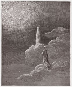 Božská komedie (La Divina Commedia, La Divine Comedie), Paradiso, Canto 14: Dante a Beatrice přeloženi do sféry Marsu - Dante Alighieri (1265-1321) - Ilustrace Gustave Dore (1832-1883) od Gustave Dore