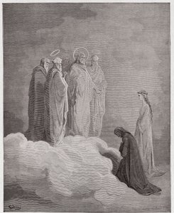 Božská komedie (La Divina Commedia, La Divine Comedie), Paradiso, Canto 26: Svatý Jan zkoumá Danteho ohledně lásky - od Dante Alighieri (1265-1321) - Ilustrace Gustave Dore (1832-1883) od Gustave Dore