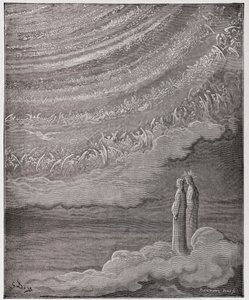 Božská komedie (La Divina Commedia, La Divine Comedie), Paradiso, Canto 28: Jiskřivý zástup nebes - Dante Alighieri (1265-1321) - Ilustrace Gustave Dore (1832-1883) od Gustave Dore