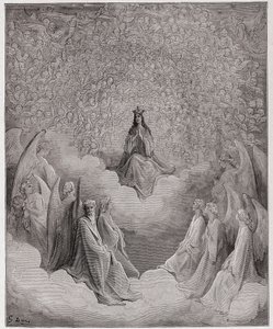 Božská komedie (La Divina Commedia, La Divine Comedie), Paradiso, Canto 31: Královna nebes - Dante Alighieri (1265-1321) - Ilustrace Gustave Dore (1832-1883) od Gustave Dore