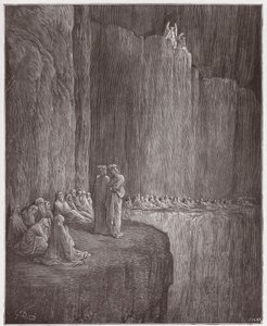 Božská komedie (La Divina Commedia, La Divine Comedie), Purgatorio, Canto 13: Sapia očišťuje svůj provinilý život - Dante Alighieri (1265-1321) - Ilustrace Gustave Dore (1832-1883) od Gustave Dore