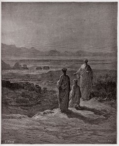 Božská komedie (La Divina Commedia, La Divine Comedie), Purgatorio, Canto 1: Dante klečí před Statiem - od Dante Alighieri (1265-1321) - Ilustrace Gustave Dore (1832-1883) od Gustave Dore