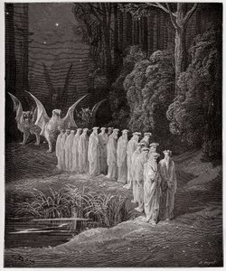 Božská komedie (La Divina Commedia, La Divine Comedie), Purgatorio, Canto 29: 24 starších v apokalyptickém průvodu – Dante Alighieri (1265–1321) – Ilustrace Gustave Dore (1832–1883) od Gustave Dore