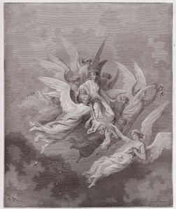 Božská komedie (La Divina Commedia, La Divine Comedie), Purgatorio, Canto 30: Beatrice mezi anděly - Dante Alighieri (1265-1321) - Ilustrace Gustave Dore (1832-1883) od Gustave Dore